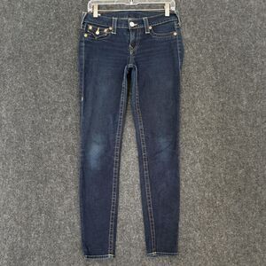 True Religion Misty Jeans Women's 30 Dark Wash Skinny Stretch Flap Pockets